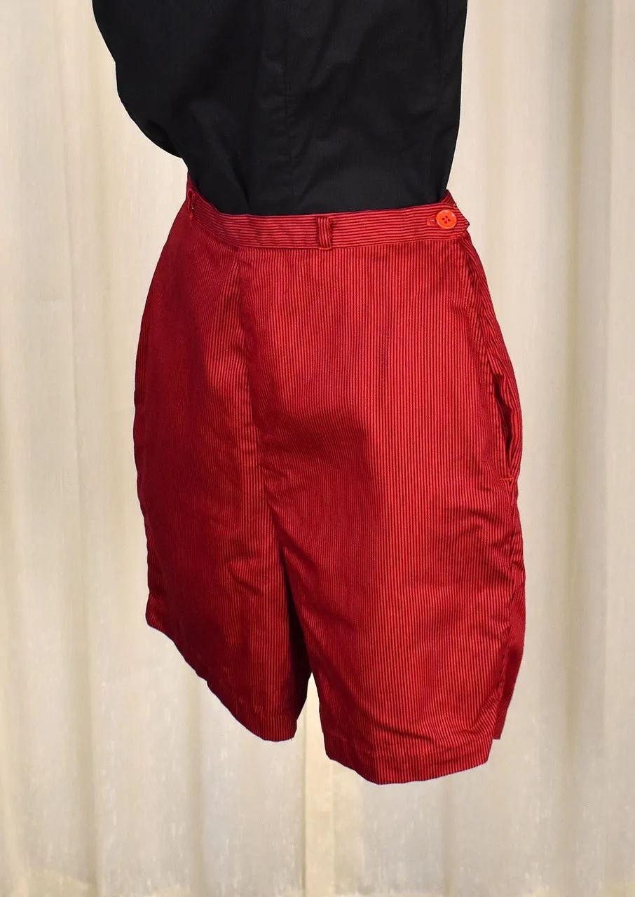 1950s Red & Black High Waisted Shorts