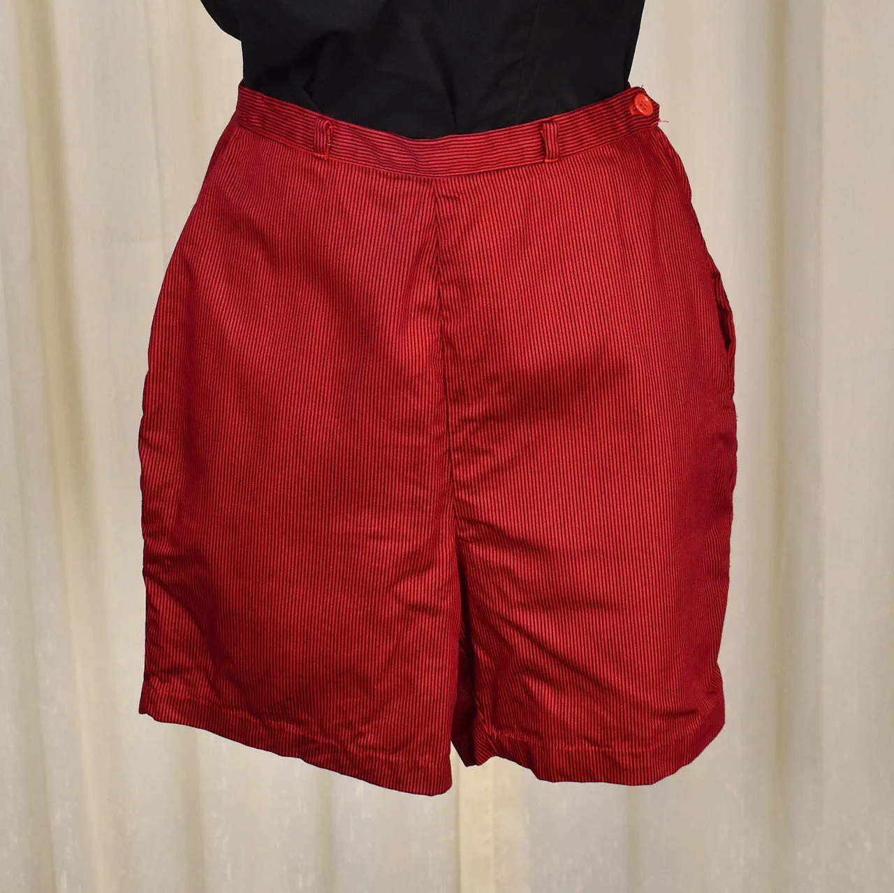 1950s Red & Black High Waisted Shorts