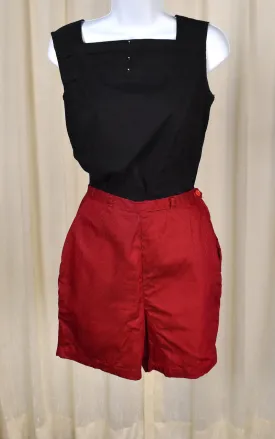 1950s Red & Black High Waisted Shorts