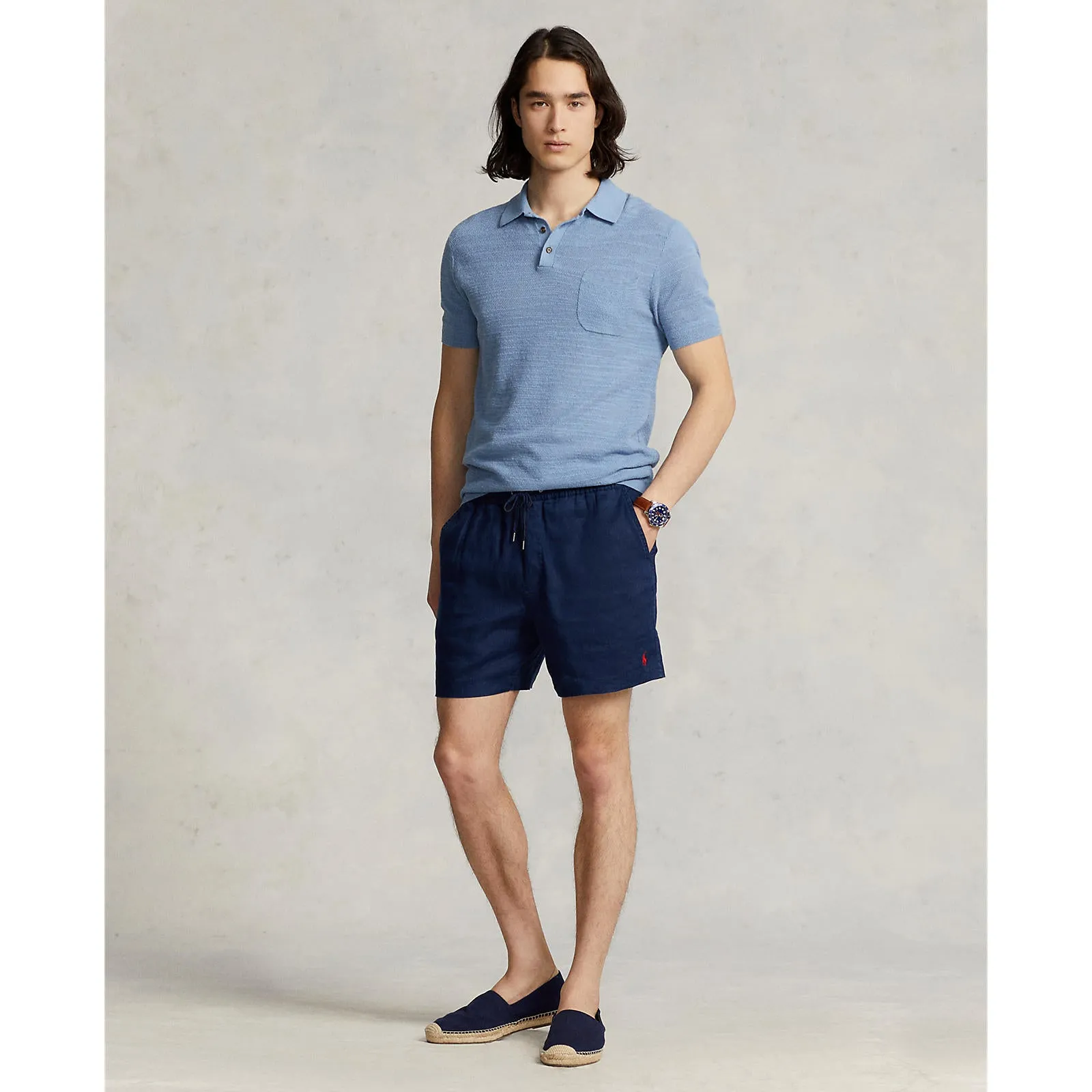 6 Inch Prepster Linen Short - Navy