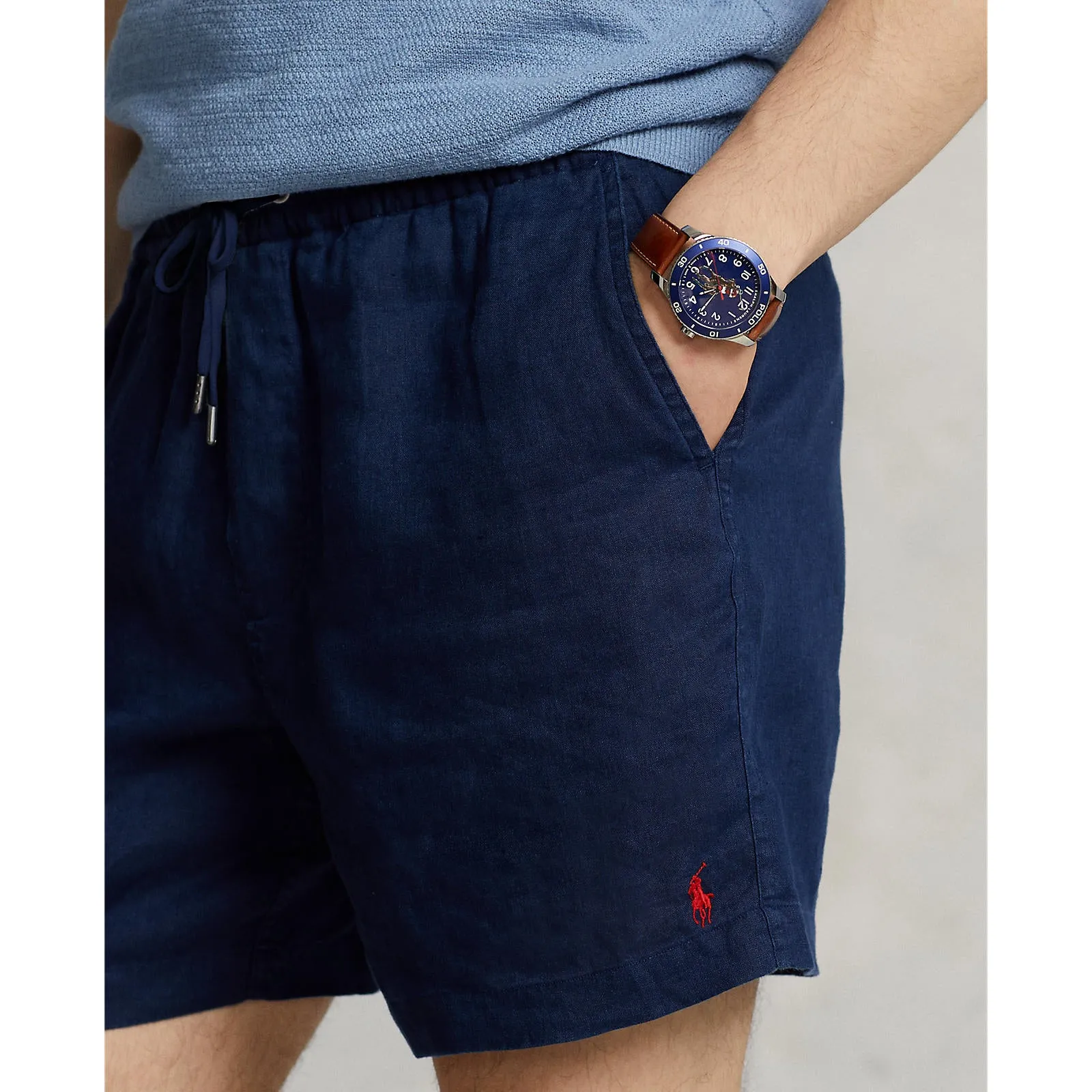 6 Inch Prepster Linen Short - Navy