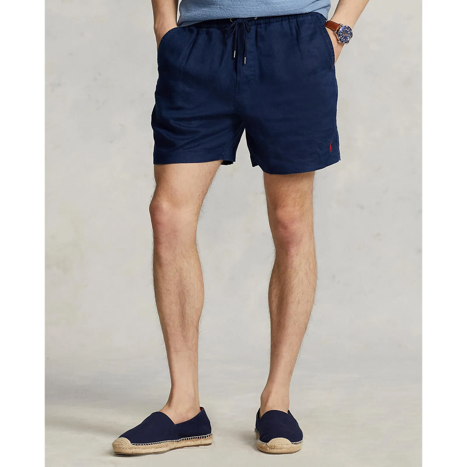 6 Inch Prepster Linen Short - Navy