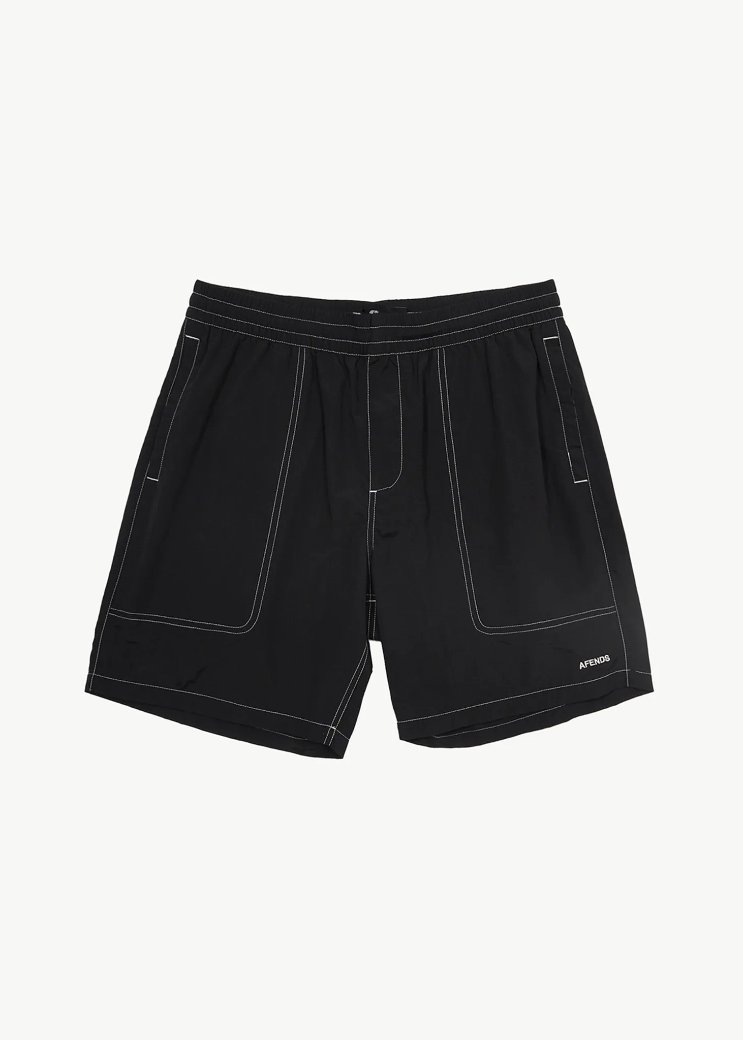 AFENDS Mens Baywatch - Swim Short 18 Inch - Black