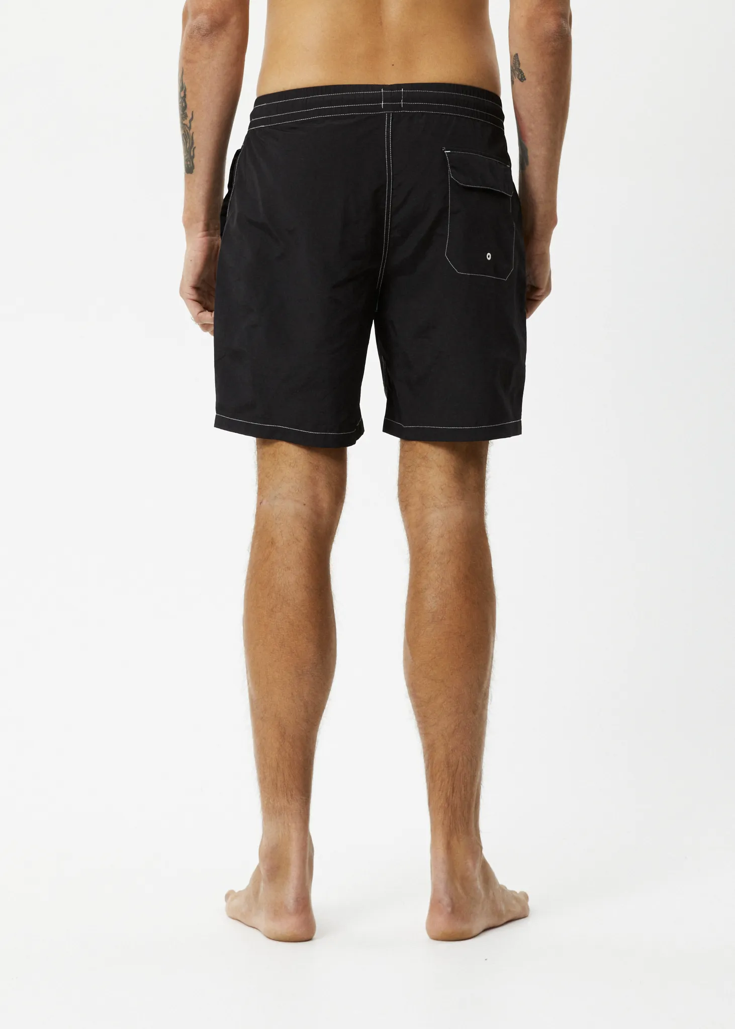 AFENDS Mens Baywatch - Swim Short 18 Inch - Black