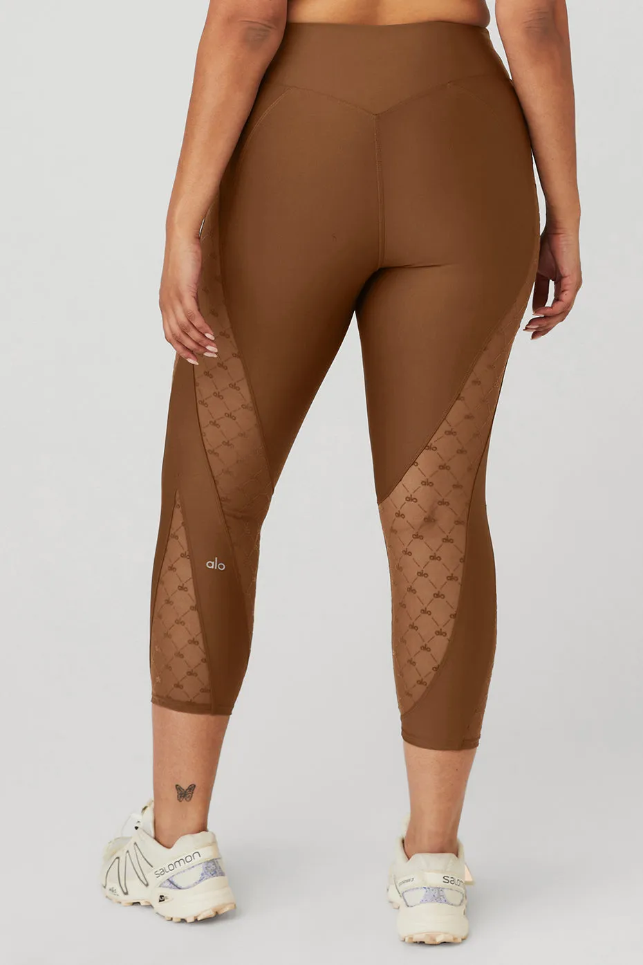 Airlift Mesh High-Waist Celeste Capri - Cinnamon Brown