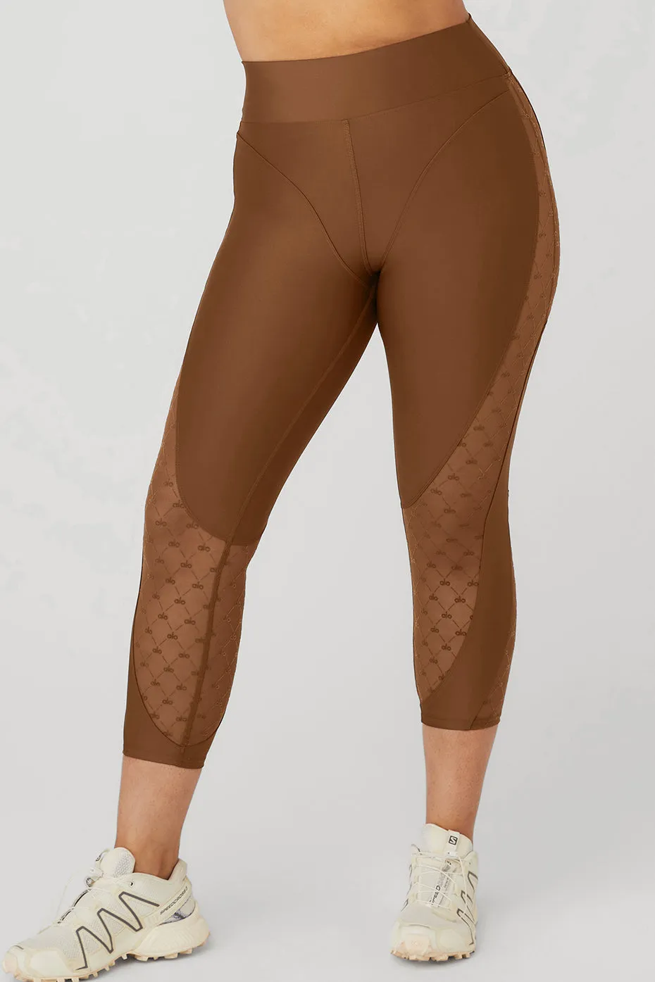 Airlift Mesh High-Waist Celeste Capri - Cinnamon Brown