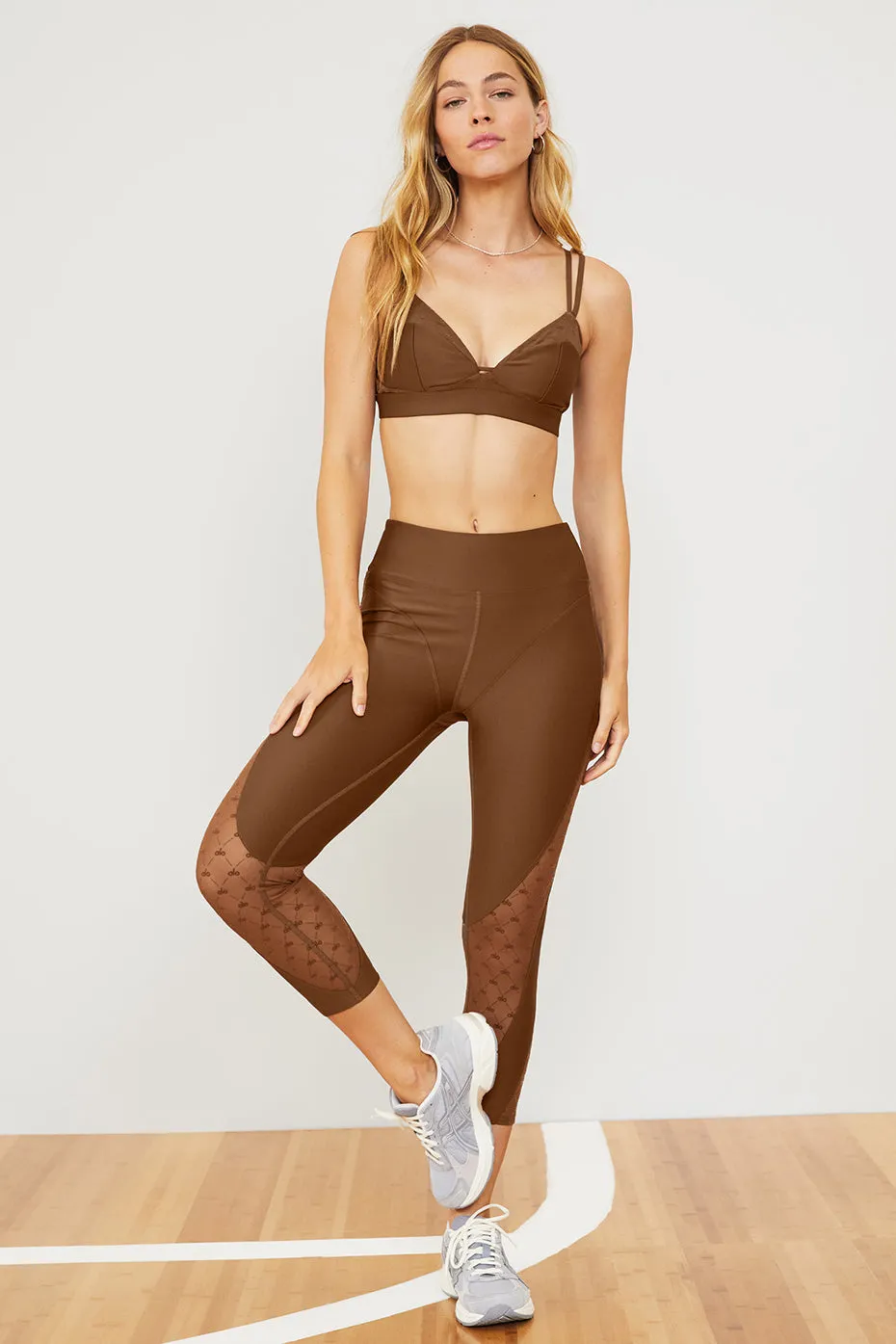 Airlift Mesh High-Waist Celeste Capri - Cinnamon Brown