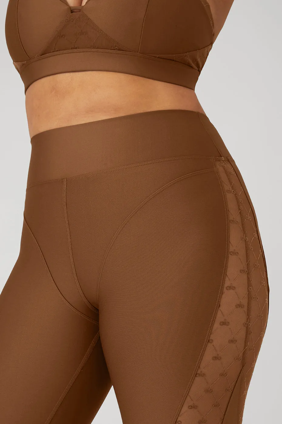 Airlift Mesh High-Waist Celeste Capri - Cinnamon Brown