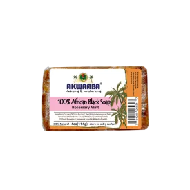 Akwaaba African Black Soap Bar (Rosemary Mint) 4oz