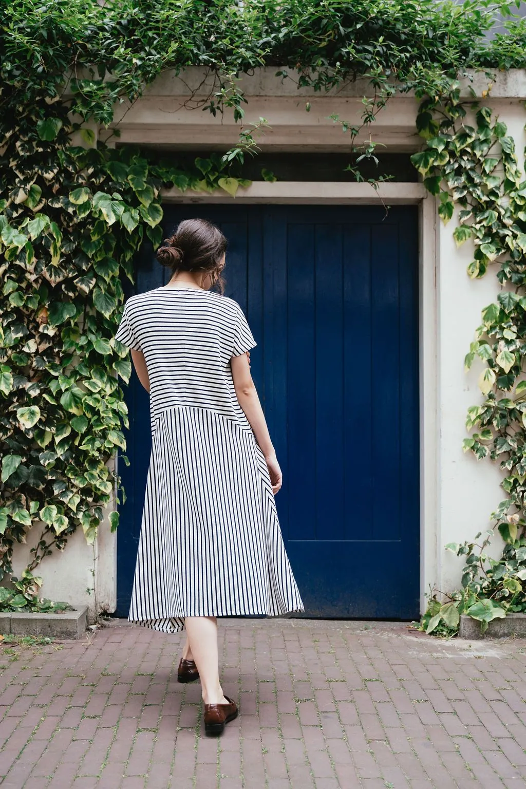 ambolo dress navy stripes<br> by Rita Row