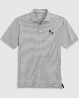 Arkansas Lyndonn Striped Jersey Performance Polo - Vault Logo