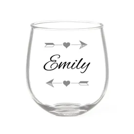 Arrows Stemless Wine Glass