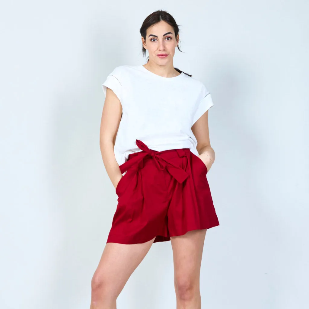 Belted high-waist shorts wholesale