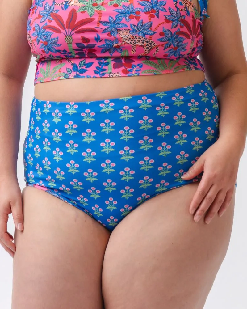 Big Cat Family / Three Blooms Reversible Ultra High-Waist Bottom