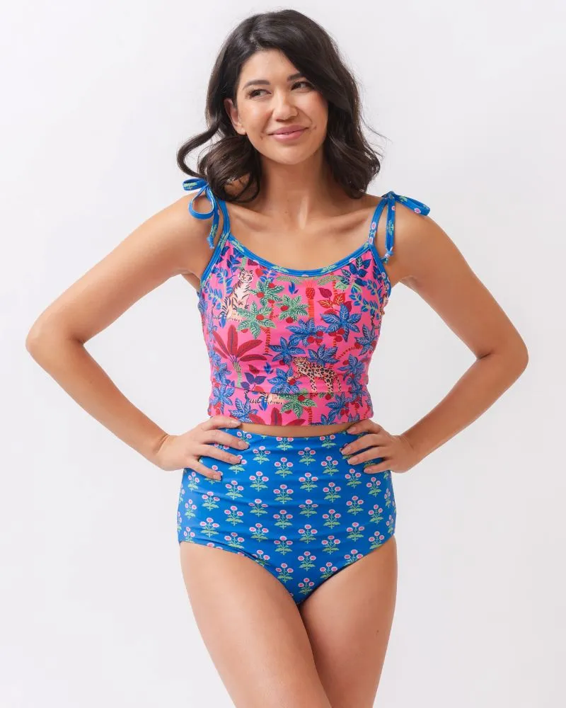 Big Cat Family / Three Blooms Reversible Ultra High-Waist Bottom