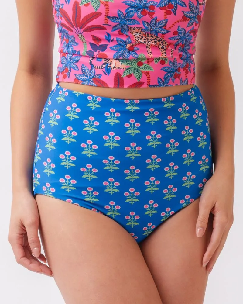 Big Cat Family / Three Blooms Reversible Ultra High-Waist Bottom