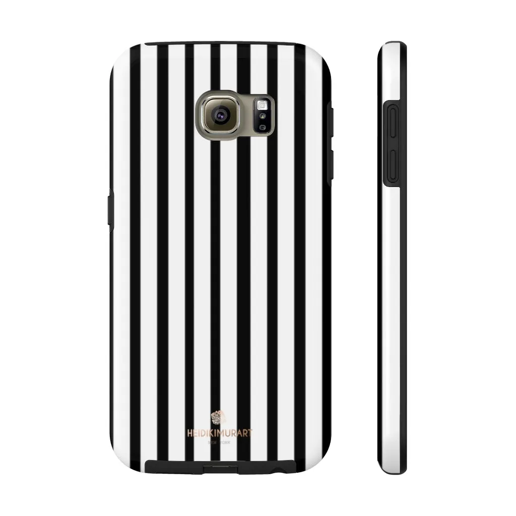 Black Vertical Striped iPhone Case, Designer Case Mate Tough Samsung Galaxy Phone Cases