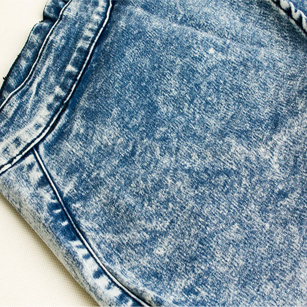 Blue High Waist Skort Jean Shorts