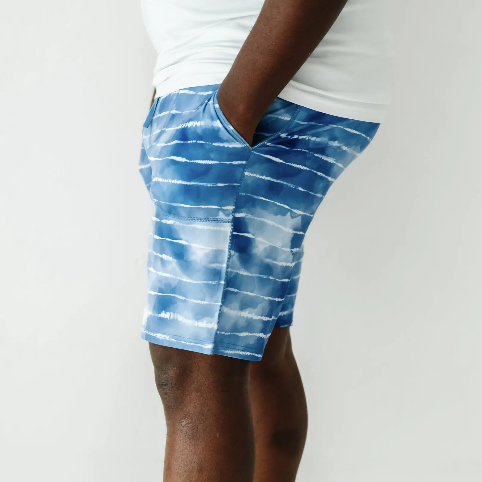 Blue Tie Dye Dreams Men's Pajama Shorts