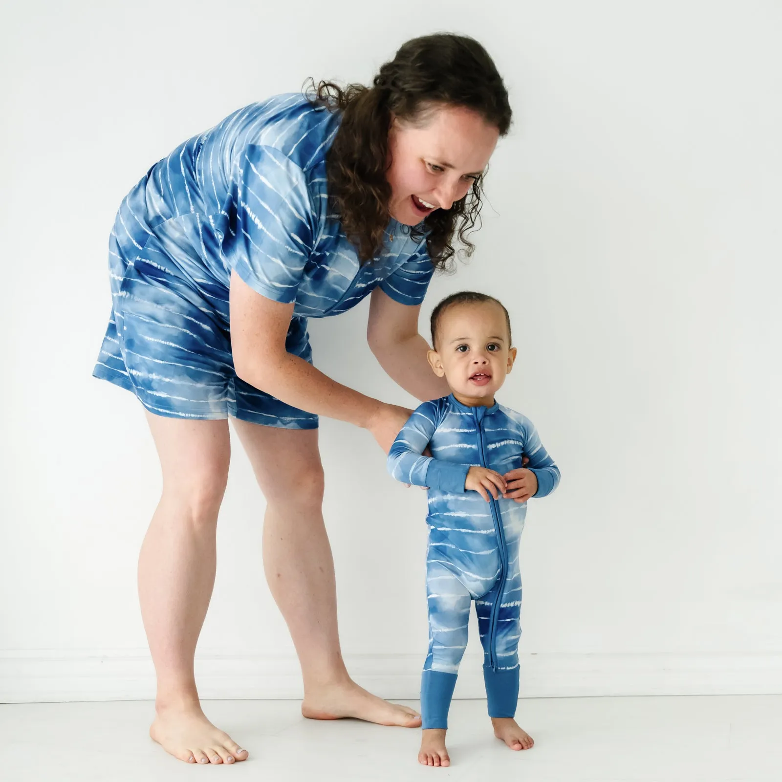 Blue Tie Dye Dreams Women's Short Sleeve Pajama Top