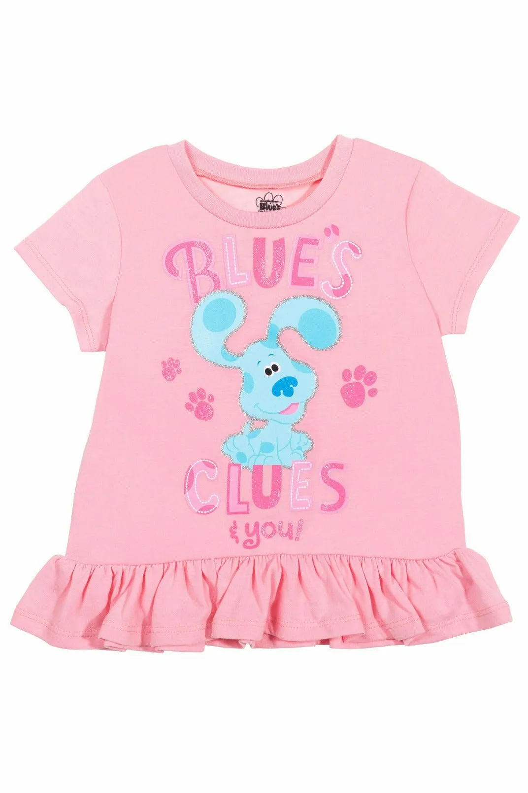 Blue's Clues Ruffle Graphic T-Shirt & French Terry Shorts Set