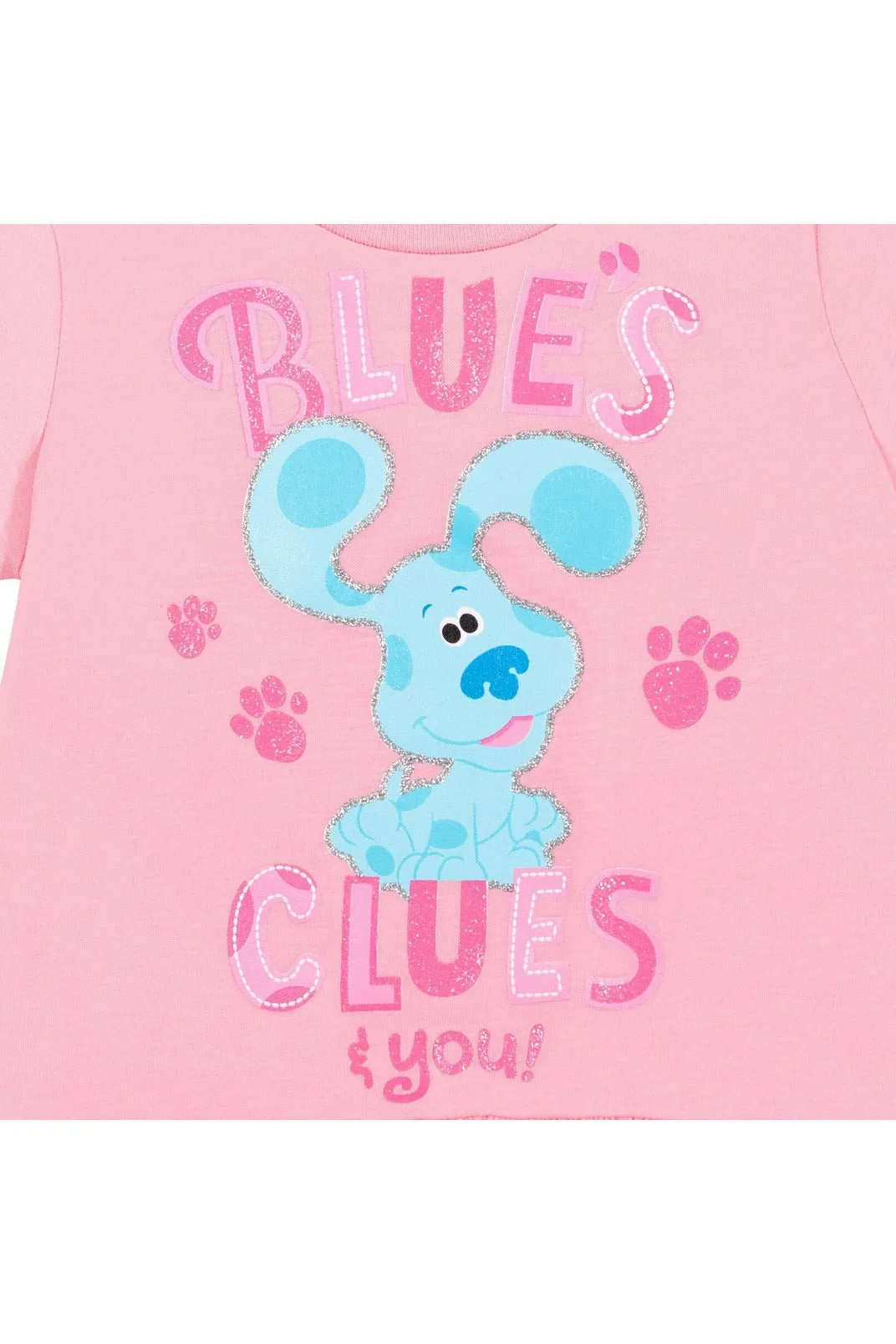 Blue's Clues Ruffle Graphic T-Shirt & French Terry Shorts Set