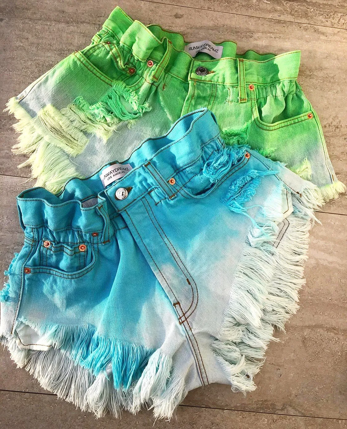 Boho Mermaid Vintage High Waisted Shorts