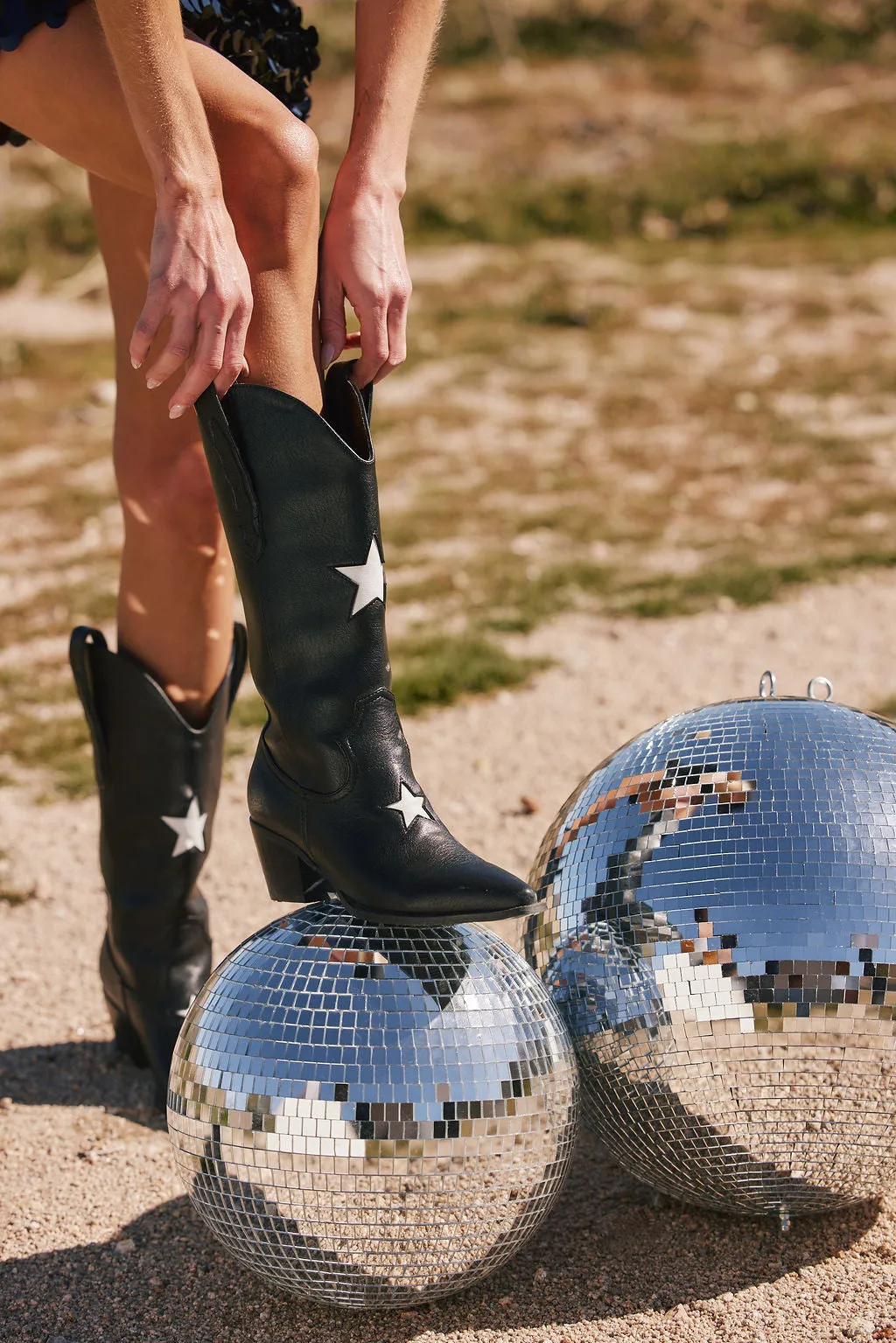 Bowie Black Star Cowboy Boots