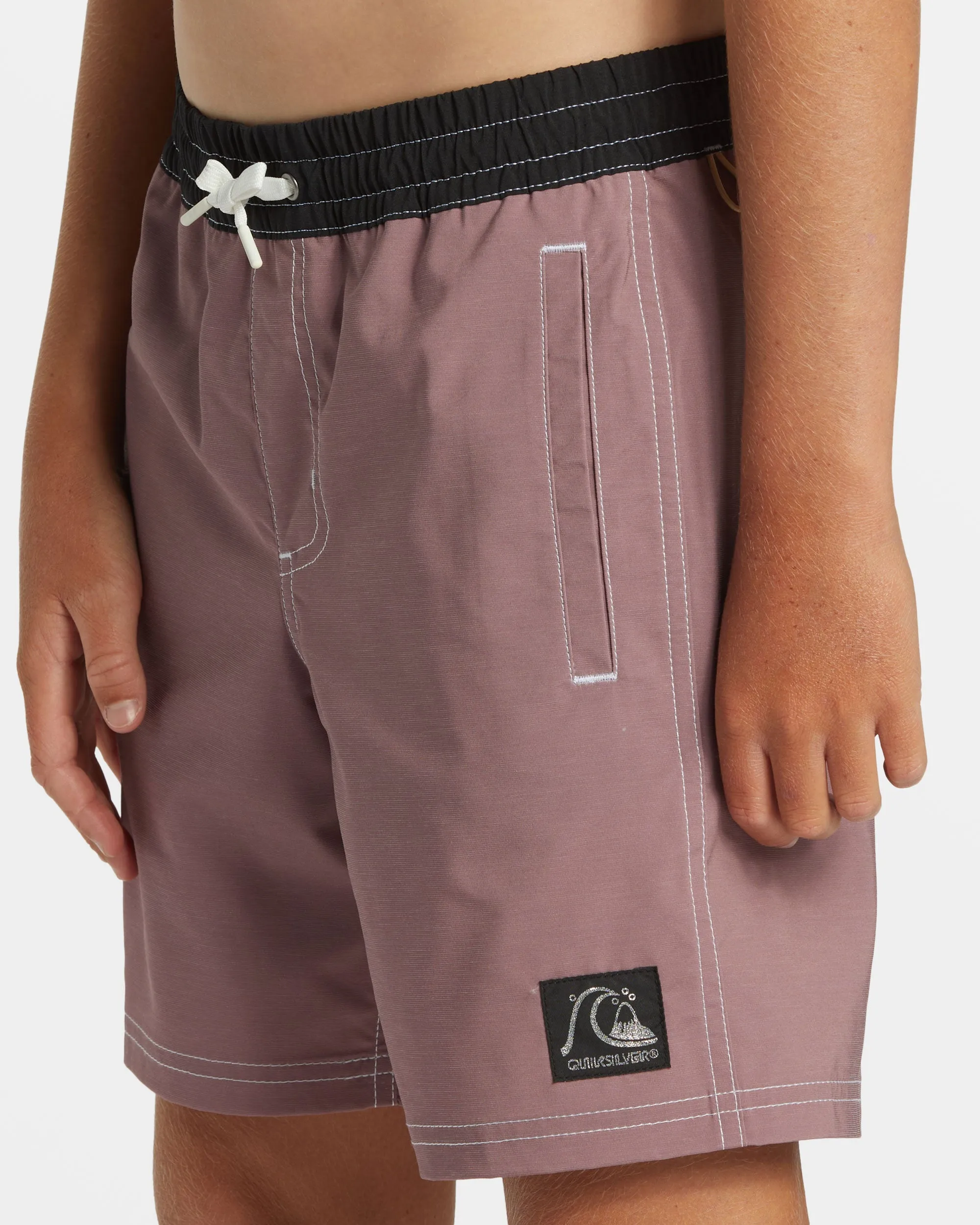 Boys 8-16 Original Straight Leg Volley 15" Elastic Waist Shorts - Grape Shake