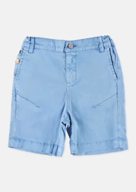 Boys Solid Blue Cotton Shorts