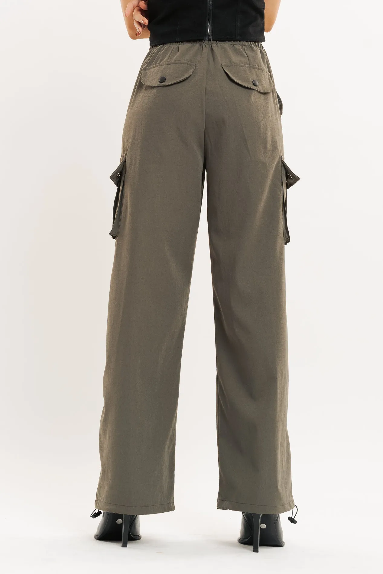 Brown Wide Leg Cargo Trouser