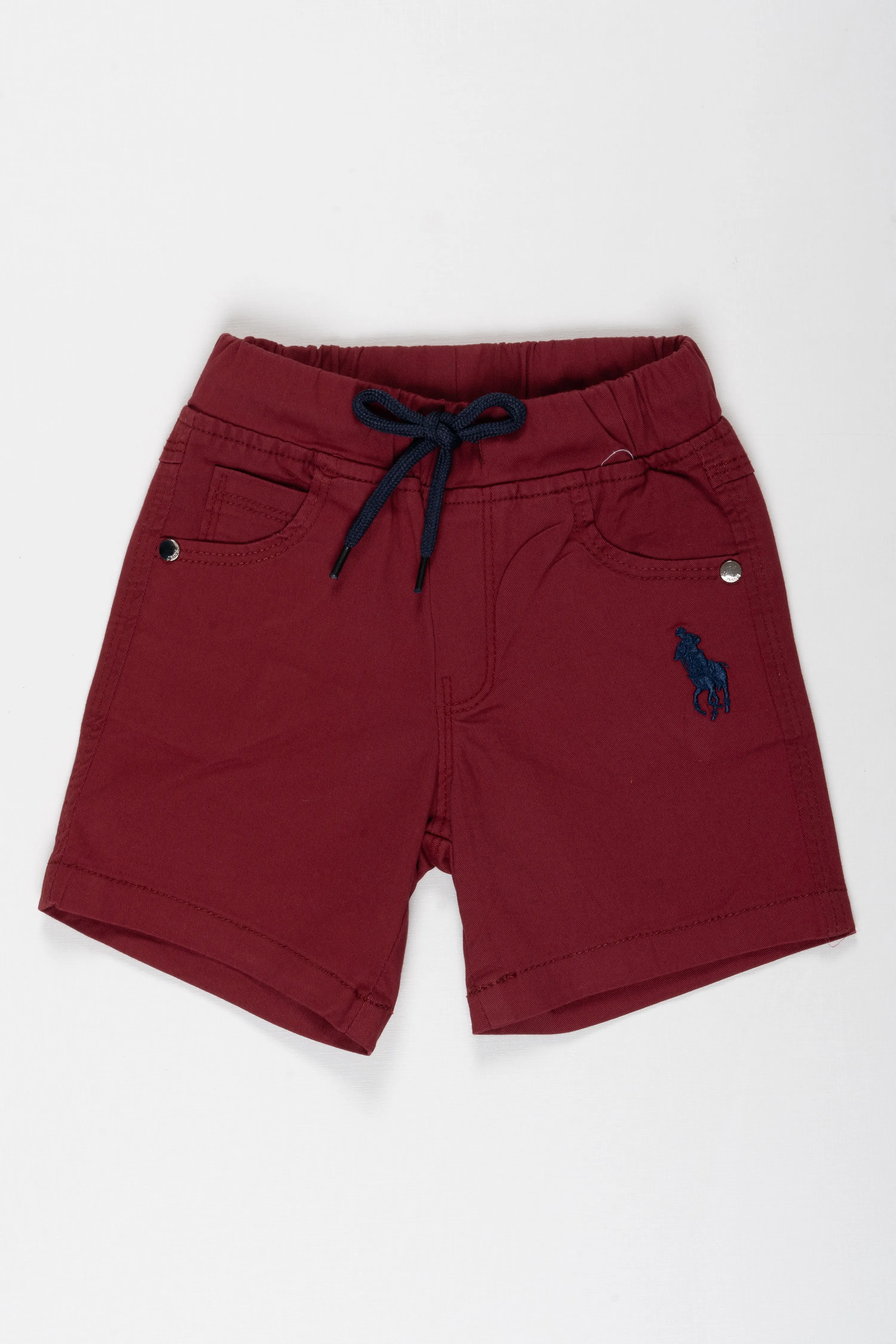 Burgundy Boys Adventure-Ready Cotton Shorts