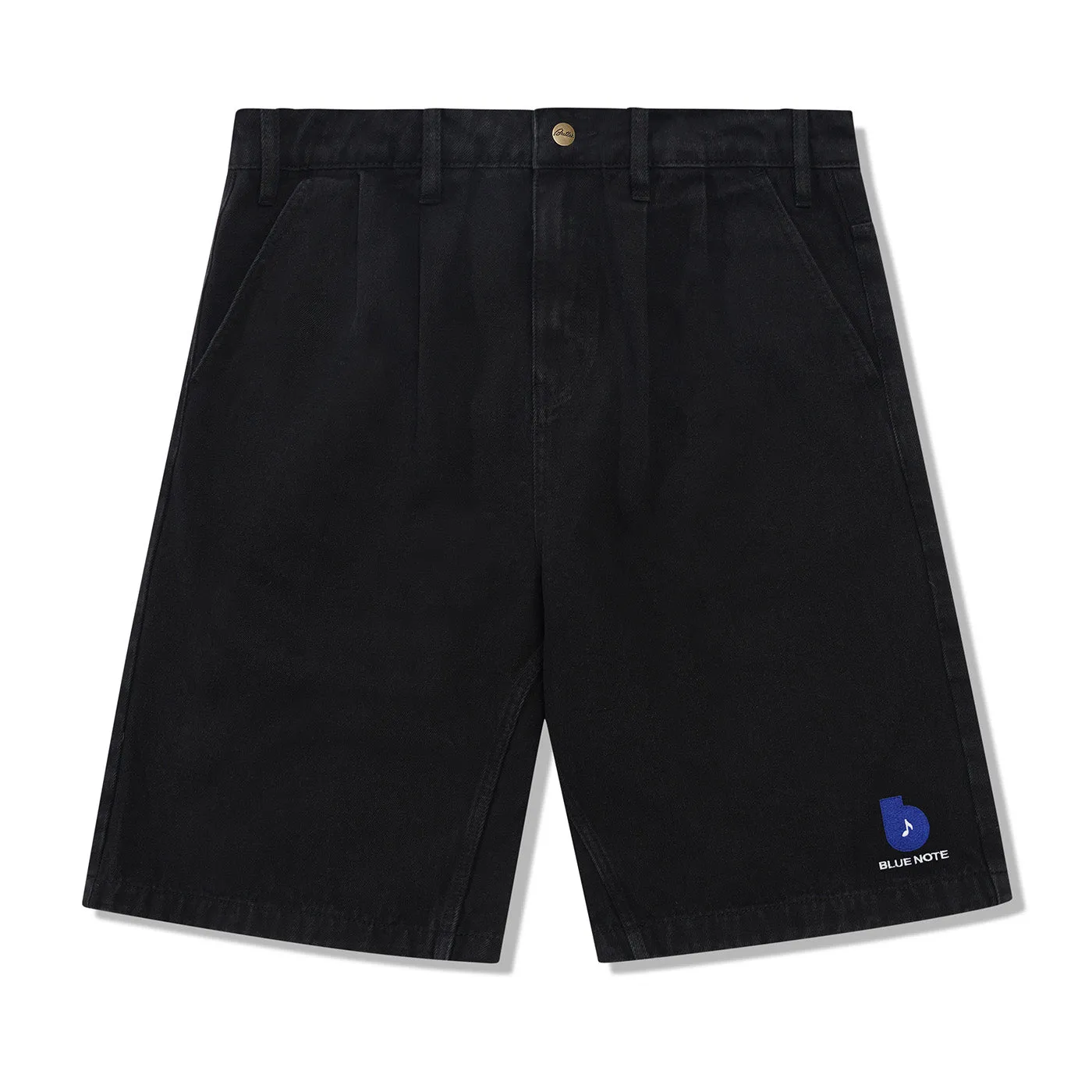 Butter Goods Blue Note Pleated Denim Shorts - Washed Black