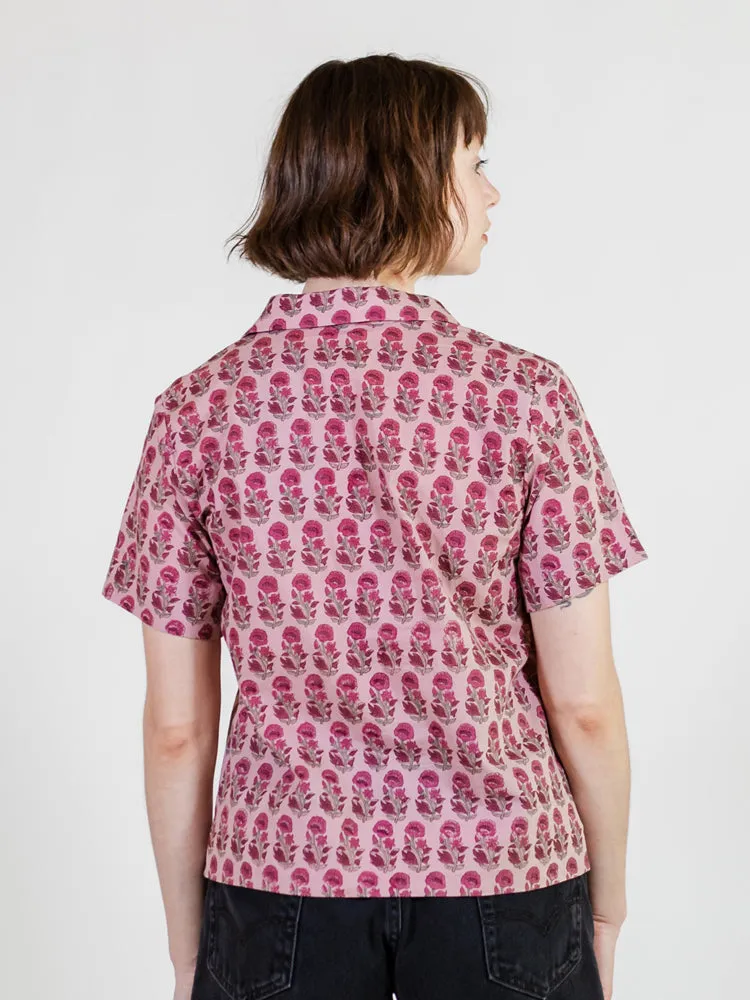 Camp Shirt - Magenta Floral