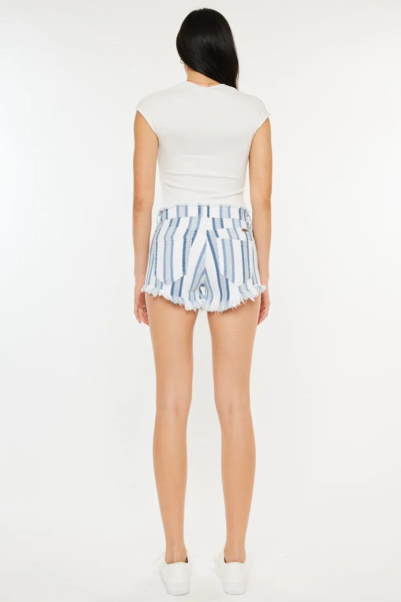 Caspian High Rise Striped Shorts