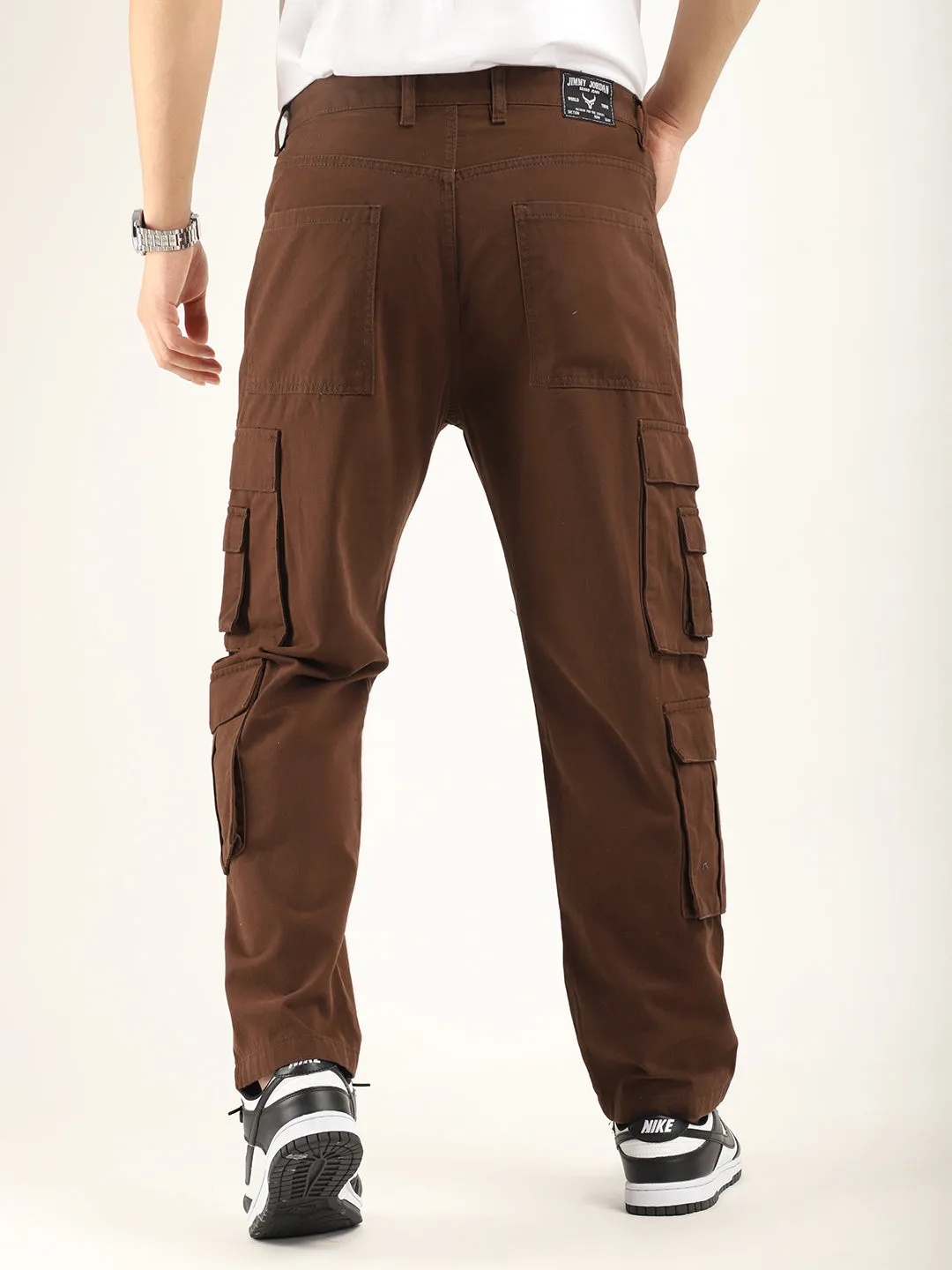 City 8 Pocket Brown Denim Cargo