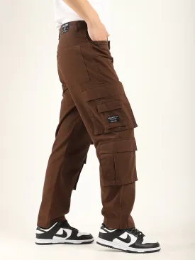 City 8 Pocket Brown Denim Cargo