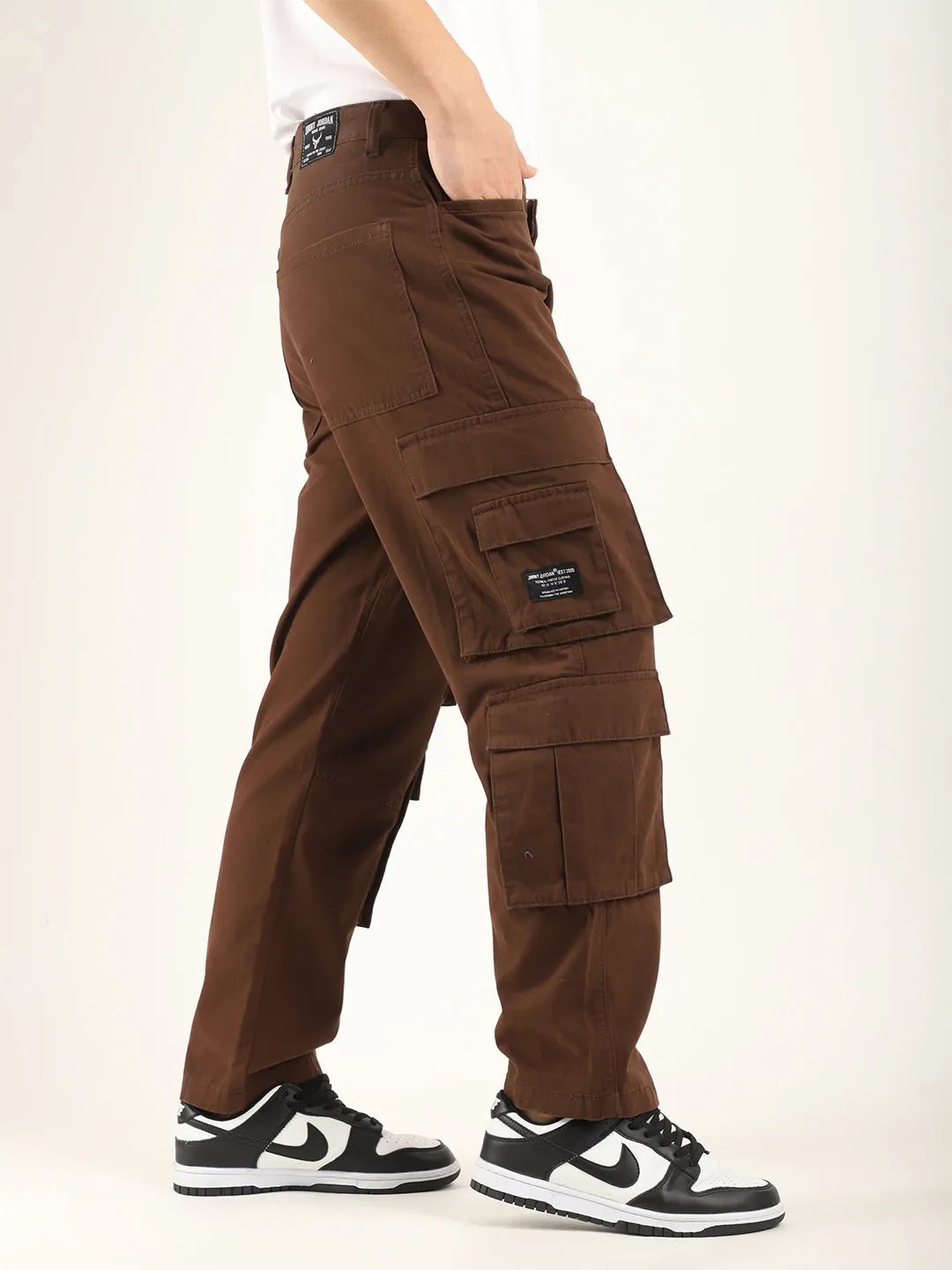 City 8 Pocket Brown Denim Cargo