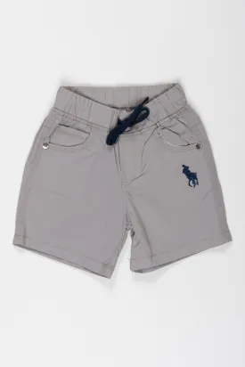 Classic Grey Boys Performance Shorts with Iconic Embroidery