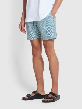 Colbert Optical Print Swim Shorts In Croft Green