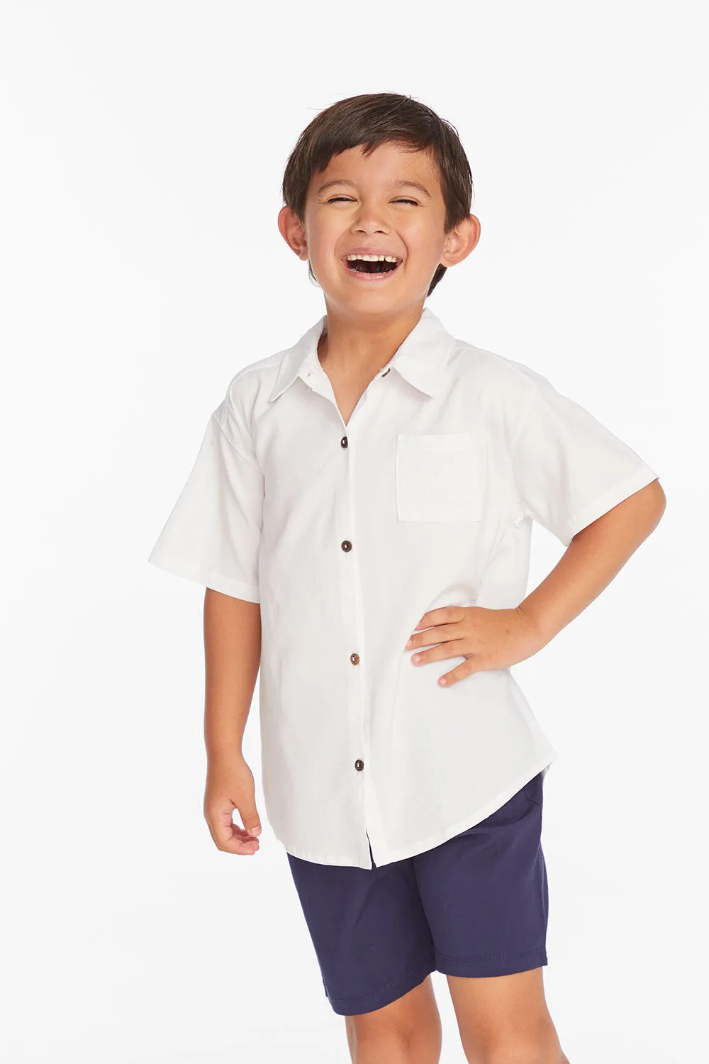 Collared White Button Down Boys Shirt