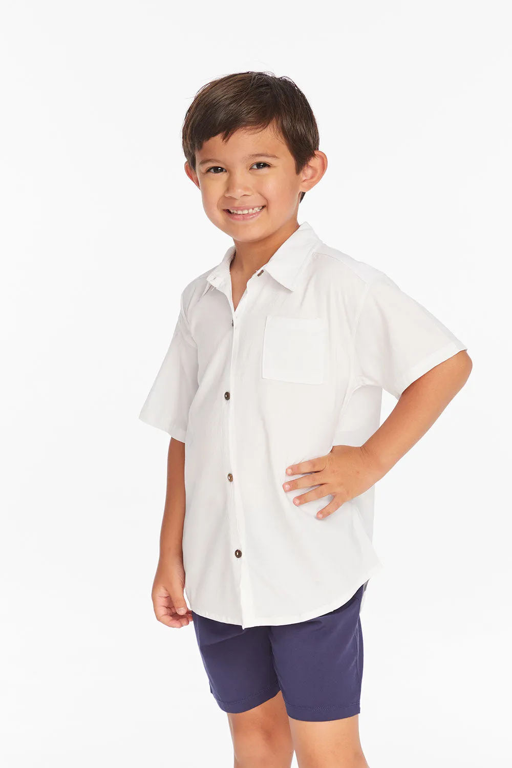 Collared White Button Down Boys Shirt