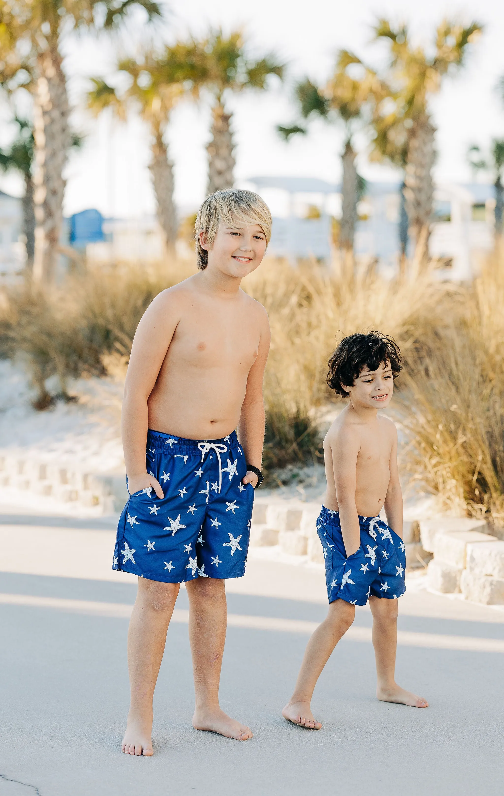 Compression Swim Shorts - Navy Starfish