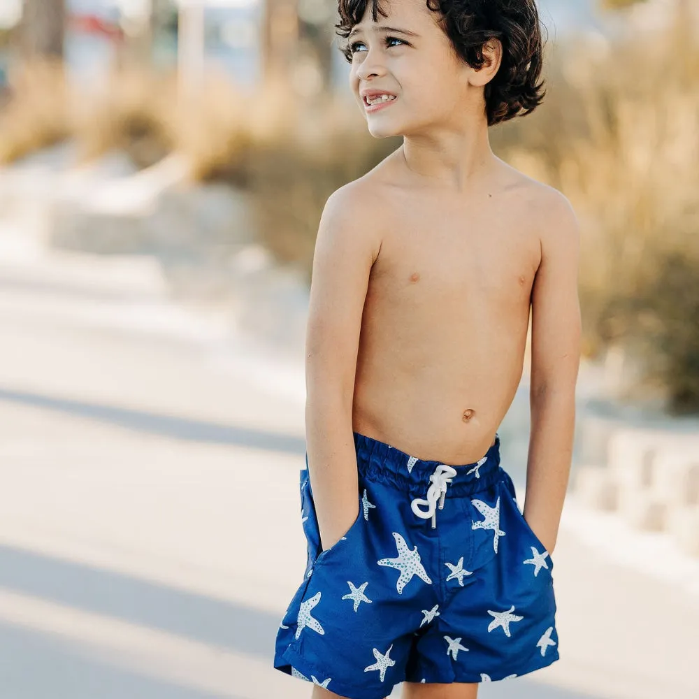 Compression Swim Shorts - Navy Starfish