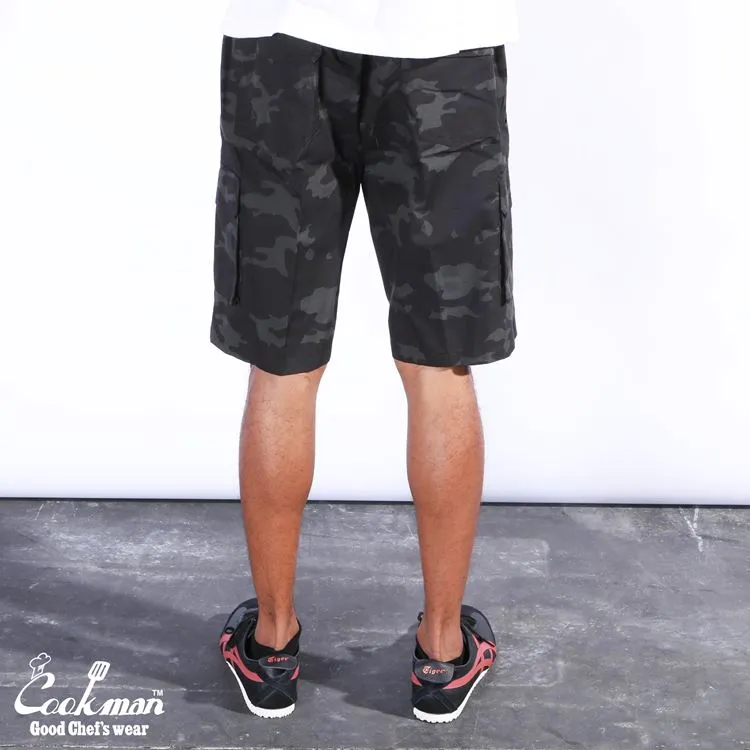 Cookman Chef Short Pants Cargo - Ripstop : Woodland Camo Black