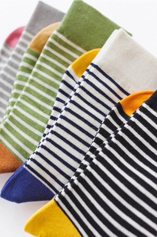 Crew Socks | French Stripes | Green