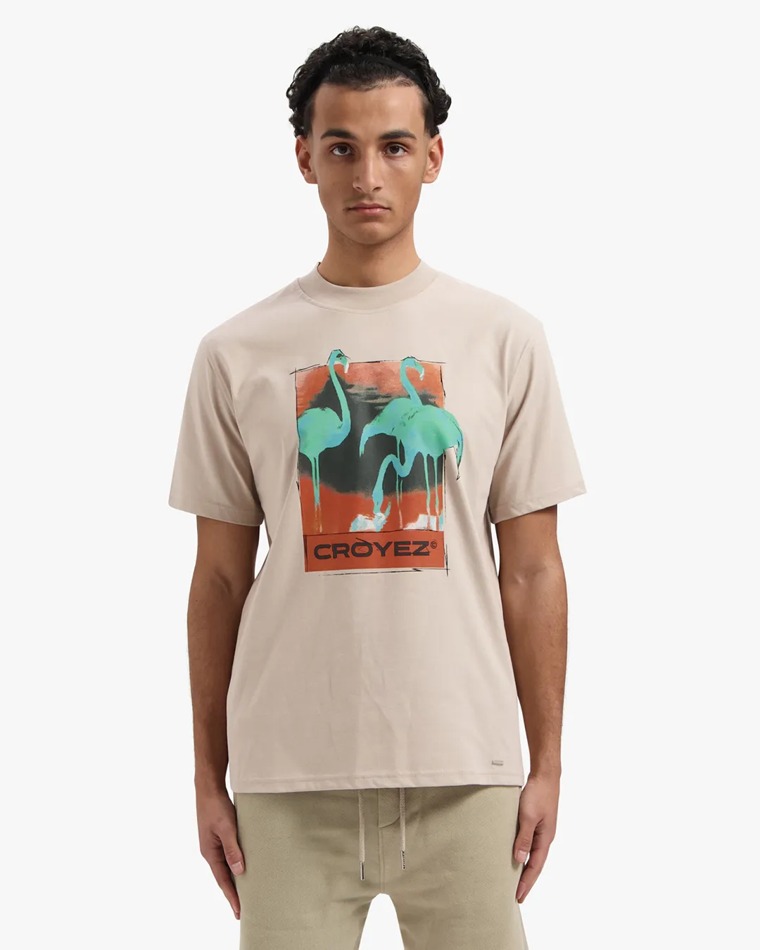 CROYEZ THERMAL FLAMINGO T-SHIRT - KHAKI