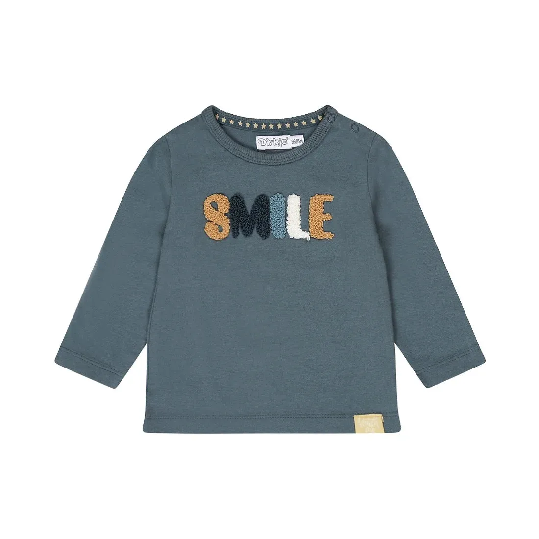 Dirkje Baby Boys T-shirt Long Sleeve Light Steel Blue