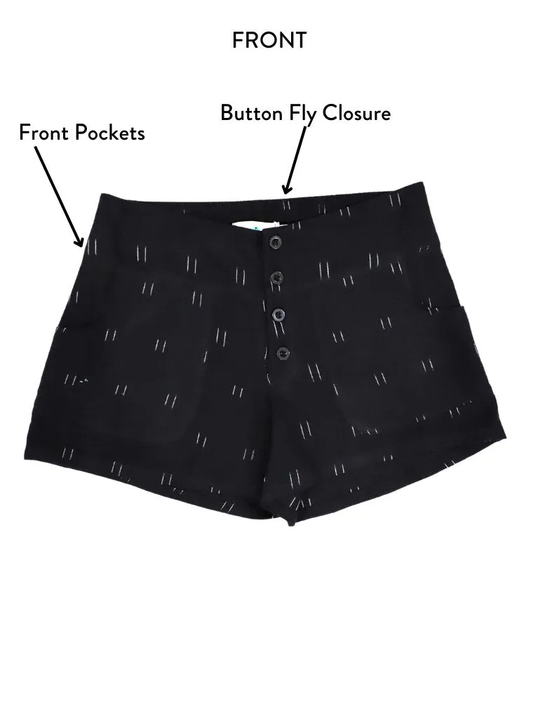 Dusky Organic Cotton Black Shorts