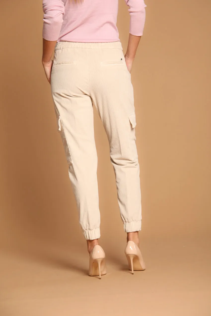 Easy Cargo pantalone cargo donna in velluto costa francia relaxed fit